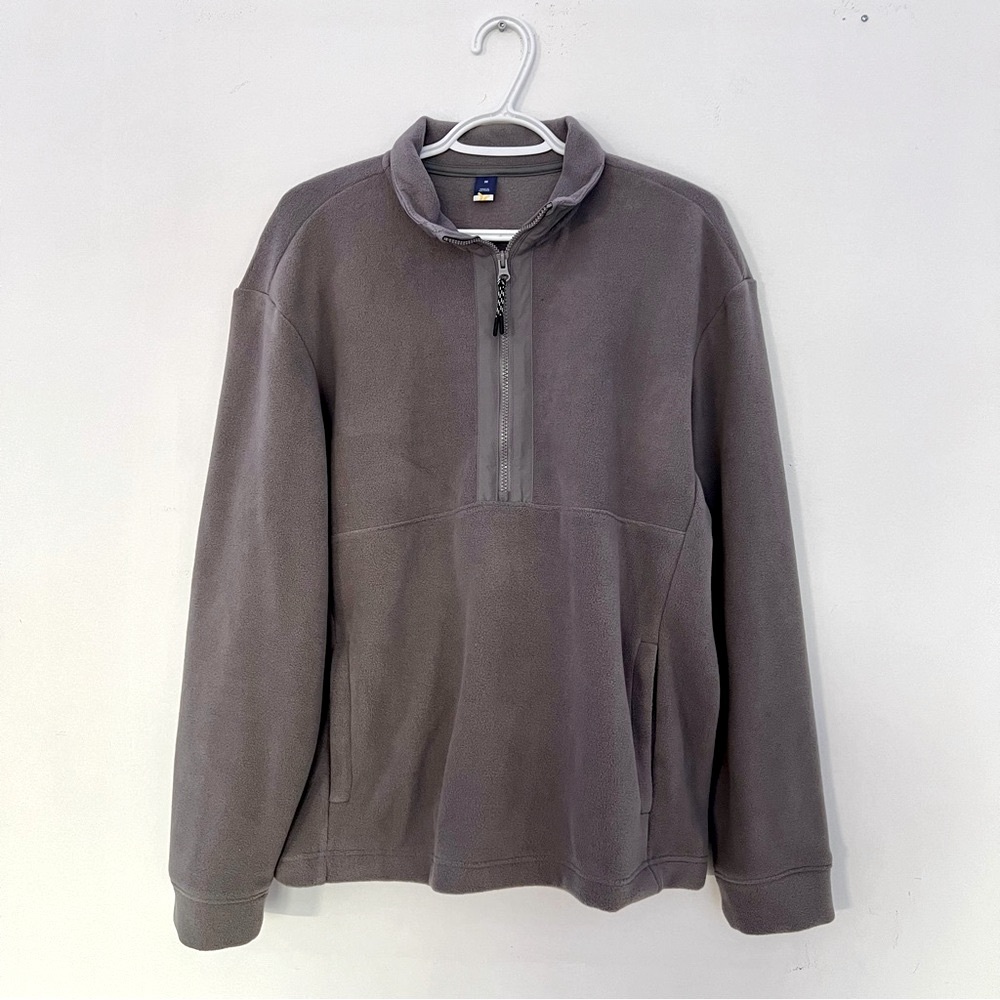 (M) GAP Men's loose-fitting half-zip microfleece sweater